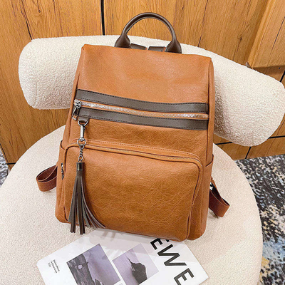 Mochila de computadora portátil de dos vías para niñas Bolso Bange de cuero PU personalizado