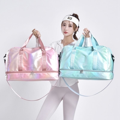 Bolso de acondicionamiento físico rectangular unisex con cuerpo cruzado en púrpura con gran capacidad
