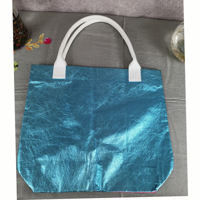 Bolso de mujer de piel brillante de gran capacidad Bolso de mano para profesionales en azul y rojo rosa