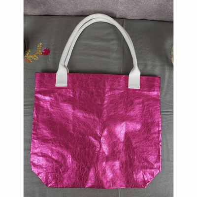 Bolso de mujer de piel brillante de gran capacidad Bolso de mano para profesionales en azul y rojo rosa