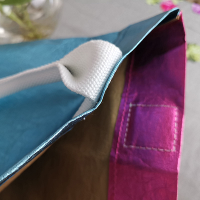 Bolso de mujer de piel brillante de gran capacidad Bolso de mano para profesionales en azul y rojo rosa