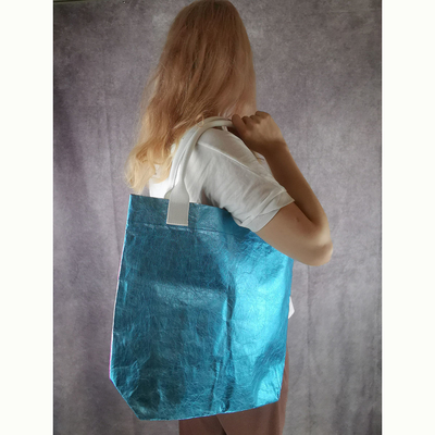 Bolso de mujer de piel brillante de gran capacidad Bolso de mano para profesionales en azul y rojo rosa