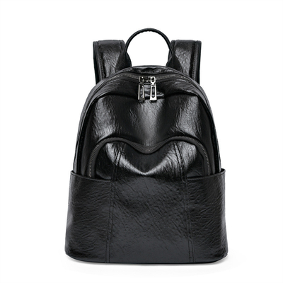 Mochila de mujer de exterior en cuero PU con cierre de cremallera 37 * 29 * 6cm
