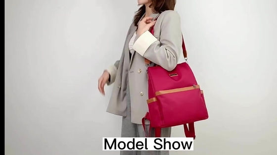 Diseño trapezoidal Unisex relajado de color sólido Mochila de hombro de senderismo para la escuela