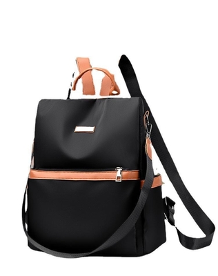 Diseño trapezoidal Unisex relajado de color sólido Mochila de hombro de senderismo para la escuela