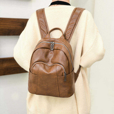 Mochila de viaje de cuero PU unisex para niñas a prueba de agua y respetuosa con el medio ambiente