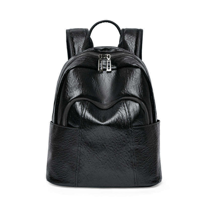 Sistema de transporte correas ajustables Bolsa de bolsillo con cremallera de cuero de PU negro personalizada para mujeres