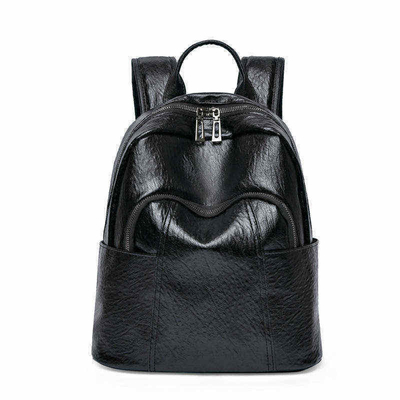 Sistema de transporte correas ajustables Bolsa de bolsillo con cremallera de cuero de PU negro personalizada para mujeres