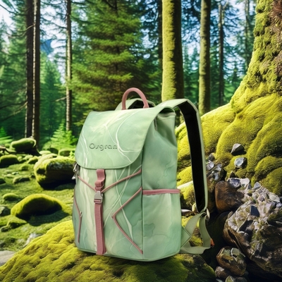 Mochila de viaje de nylon resistente al agua con bolsillos frontales dobles y cierre de cremallera portátil