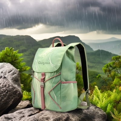 Mochila de viaje de nylon resistente al agua con bolsillos frontales dobles y cierre de cremallera portátil