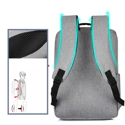 LOGO personalizado Mochila portátil para hombres Mochila de negocios a dos Mochilas impermeables de Oxford Mochila de estudiante de escuela con USB
