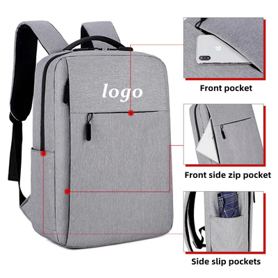 LOGO personalizado Mochila portátil para hombres Mochila de negocios a dos Mochilas impermeables de Oxford Mochila de estudiante de escuela con USB