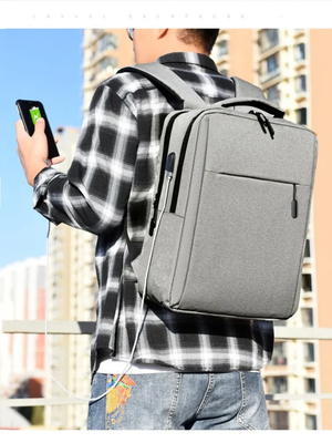 LOGO personalizado Mochila portátil para hombres Mochila de negocios a dos Mochilas impermeables de Oxford Mochila de estudiante de escuela con USB