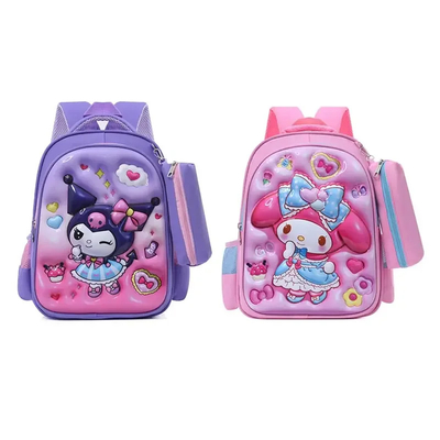 personalizado 2024 Sanrio Impresión 3D de dibujos animados Mochila de jardín de infantes Mochila de estudiante Muñecos a prueba de agua Mochila para niños Mochila escolar