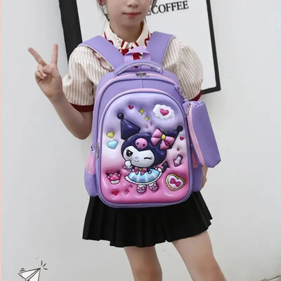 personalizado 2024 Sanrio Impresión 3D de dibujos animados Mochila de jardín de infantes Mochila de estudiante Muñecos a prueba de agua Mochila para niños Mochila escolar