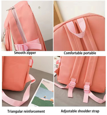 Mayorista Carinosa 4pcs/Set Bolsa de escuela primaria Niñas Harajuku Kawaii Bolsa de libros de estudiante Bolsa de mano de adolescente Bolsa de mochila de estudiante de gran capacidad Bolsa de mochila de escuela de niñas