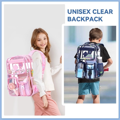 Bolsa de Bolsa de Viaje Transparente para la Escuela Bolsa de Libro de PVC Superior Transparente para Niñas Bolsa de Bolsa de Estudiantes para Hombres