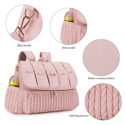 Bolsa de pañales para bebés de venta al por mayor Mochila de pañales pequeña Mochila de viaje elegante Mini Maternidad Mochila de día Mochila de mamá para mujeres Mochila de toque