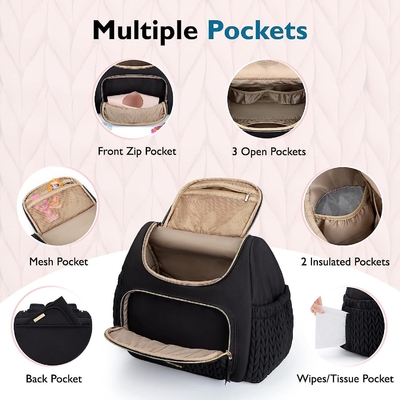 Bolsa de pañales para bebés de venta al por mayor Mochila de pañales pequeña Mochila de viaje elegante Mini Maternidad Mochila de día Mochila de mamá para mujeres Mochila Casual Tote