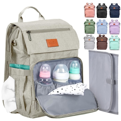 Bolso de pañales personalizado para bebés con almohadilla de cambio Bolsas de viaje grandes para bebés recién nacidos