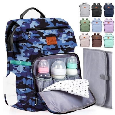 Bolso de pañales personalizado para bebés con almohadilla de cambio Bolsas de viaje grandes para bebés recién nacidos