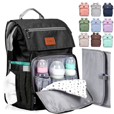 Bolso de pañales personalizado para bebés con almohadilla de cambio Bolsas de viaje grandes para bebés recién nacidos