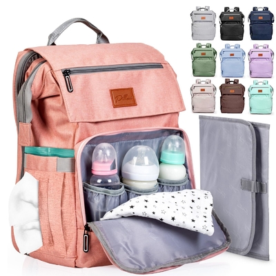 Bolso de pañales personalizado para bebés con almohadilla de cambio Bolsas de viaje grandes para bebés recién nacidos