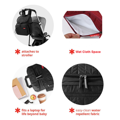 Bolso de pañales personalizado Mochila de viaje multifunción con mochila de cambio de almohadilla Bolso casual para mujeres Bolso Tote