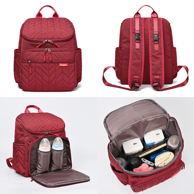 Bolso de pañales personalizado Mochila de viaje multifunción con mochila de cambio de almohadilla Bolso casual para mujeres Bolso Tote
