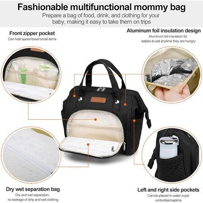 Bolsa de pañales para bebés personalizada Mochila pequeña Bolsa de mano para maternidad Mochila de viaje multifunción a prueba de agua Bolsa de viaje elegante Mini bolsas para damas