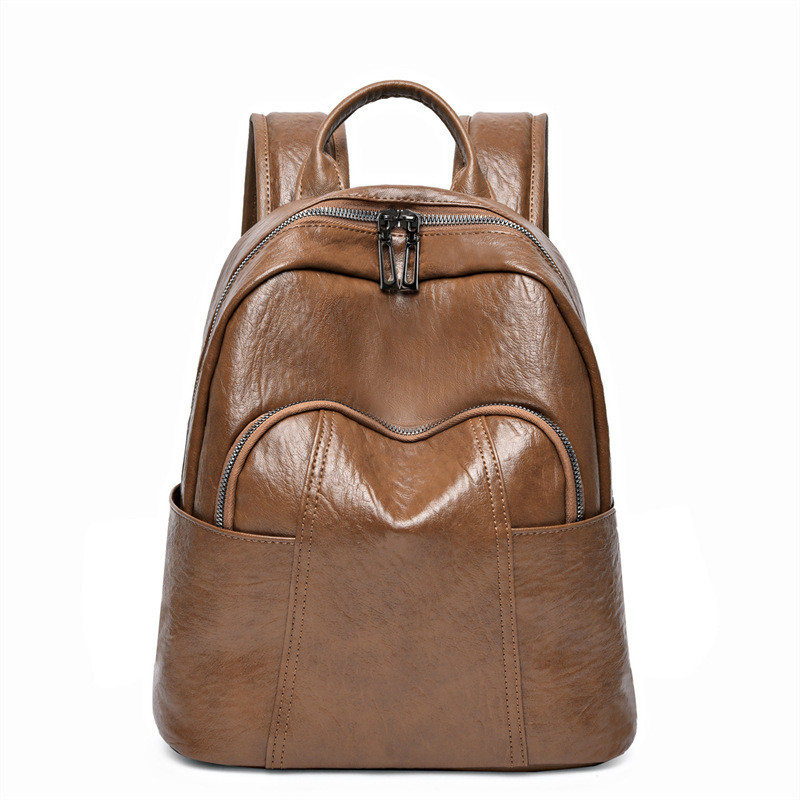 Mochila de mujer de exterior en cuero PU con cierre de cremallera 37 * 29 * 6cm
