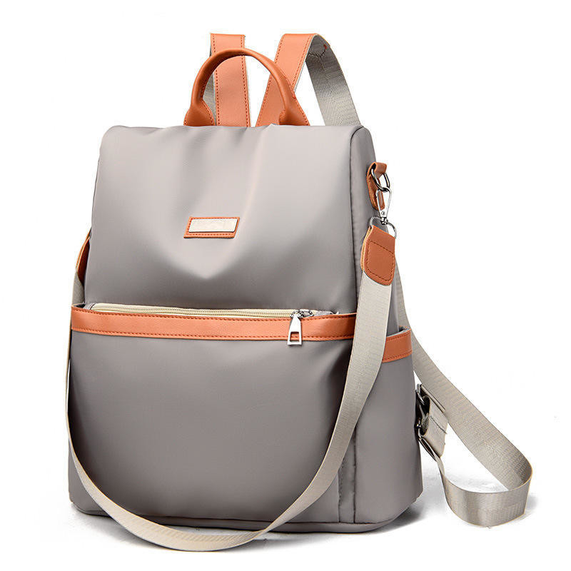 Diseño trapezoidal Unisex relajado de color sólido Mochila de hombro de senderismo para la escuela