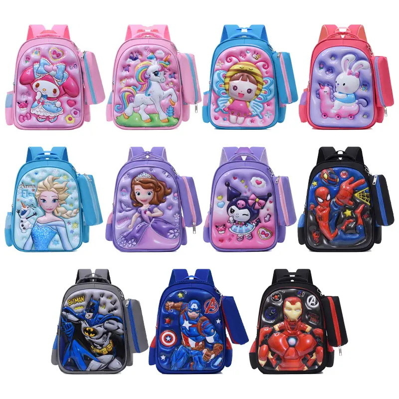 personalizado 2024 Sanrio Impresión 3D de dibujos animados Mochila de jardín de infantes Mochila de estudiante Muñecos a prueba de agua Mochila para niños Mochila escolar