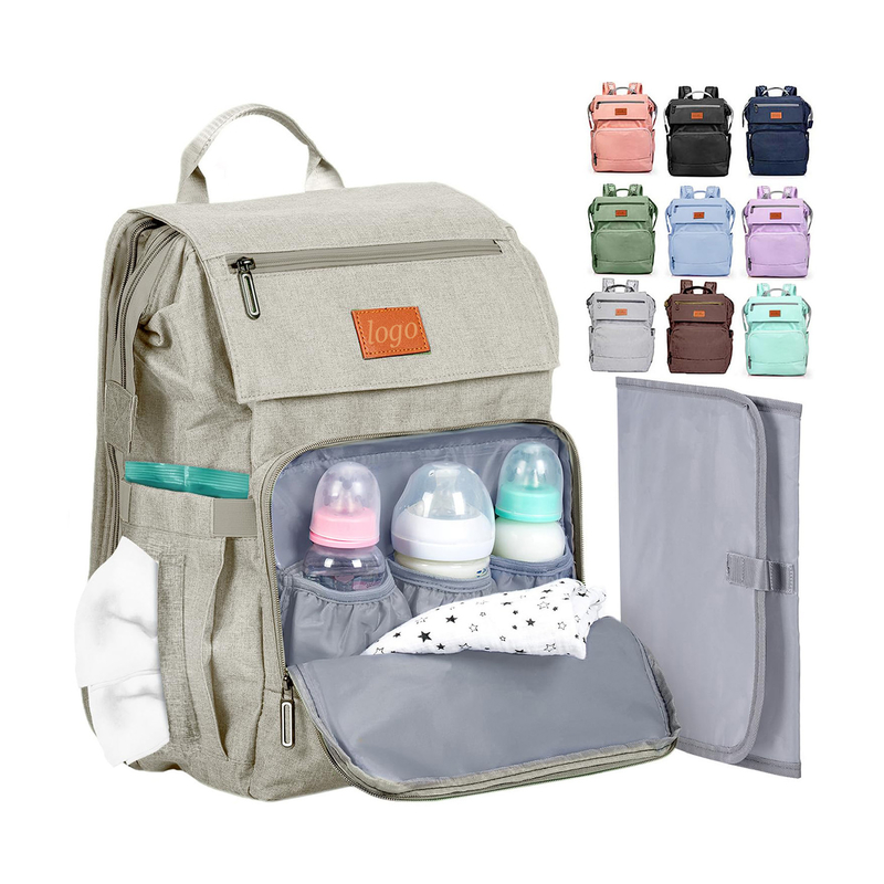 Bolso de pañales personalizado para bebés con almohadilla de cambio Bolsas de viaje grandes para bebés recién nacidos